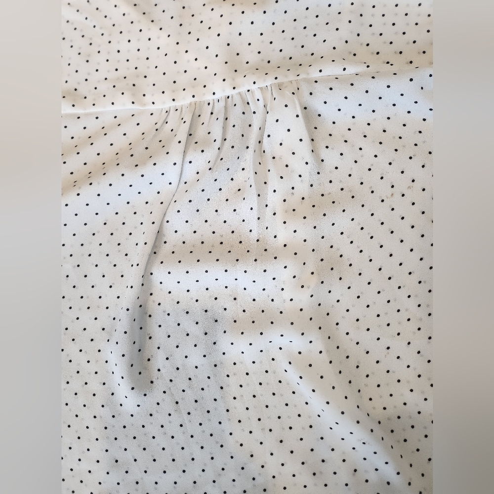 Philosophy White and Black Polkadot Short Sleeve Blouse - Picture 9 of 10
